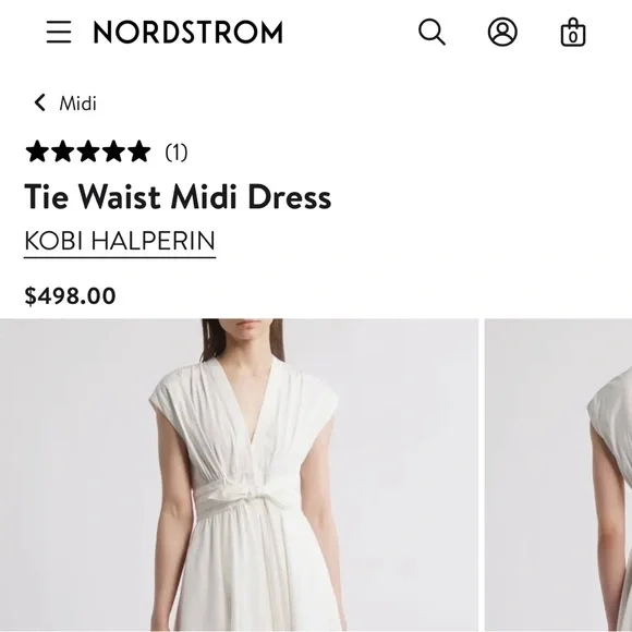 Kobi Halperin White Tie Waist Midi Dress - Picture 5 of 14